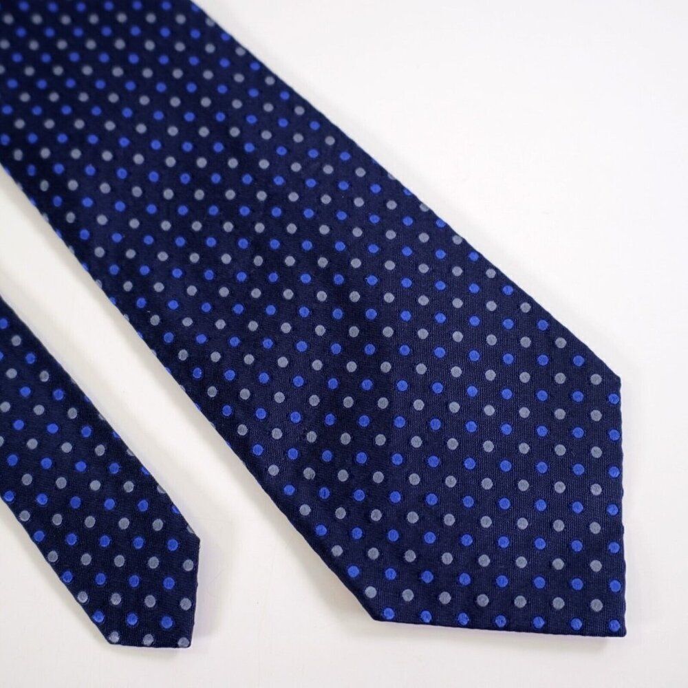 Express Blue Polka Dot Woven Italian‎ Silk Tie